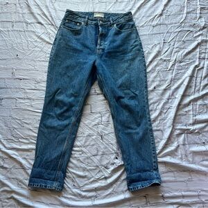 Everlane Women's Button Fly Cheeky Fit Straight Leg Blue Jeans